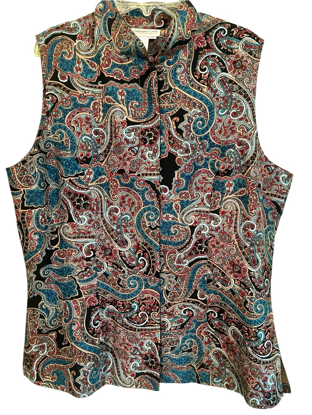 100% Silk Coldwater Creek Paisley Vest/ Top